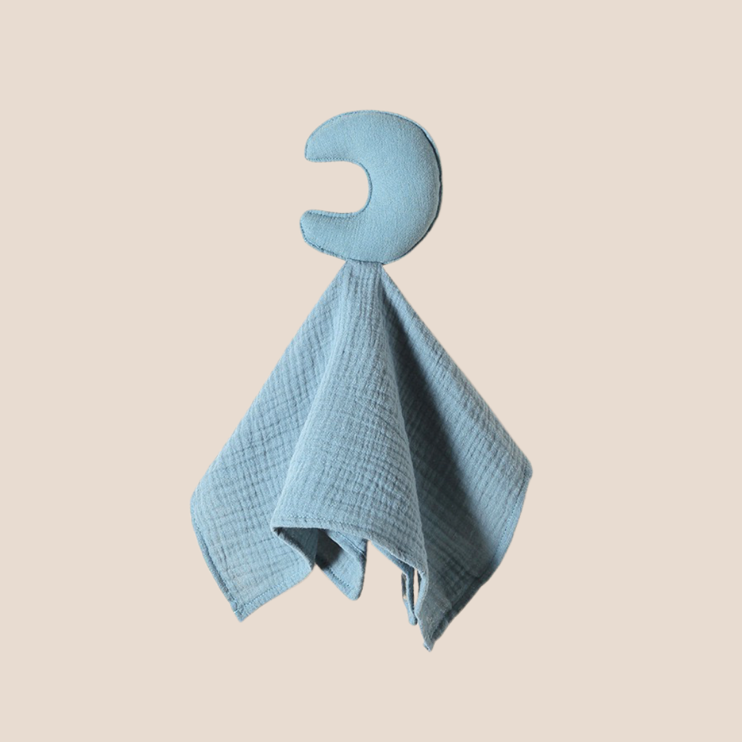 Moon Lovey Security Blanket – Soft Muslin Comfort for Little Dreamers