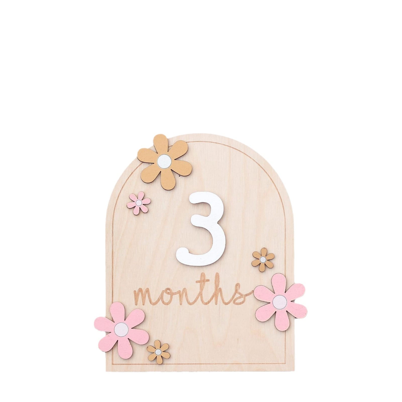 Cotton Craft Baby Gift Box Wooden Baby Milestone Sign Set with Interchangeable Numbers – Floral Monthly Newborn Photo Prop Personalized and custom baby gifts