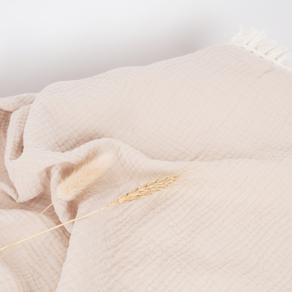 Fringed Cotton Swaddle Blanket