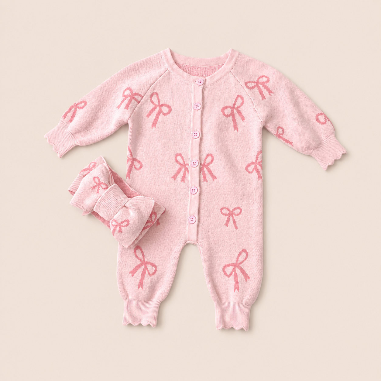 Boutique baby girl romper and headband set for baby showers and newborn gifting.