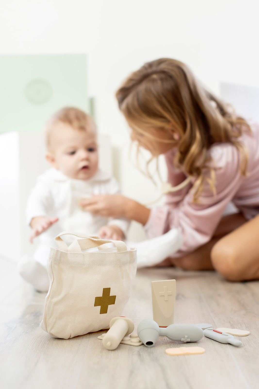 Montessori Pretend Play Silicone Doctor Playset with Canvas Tote