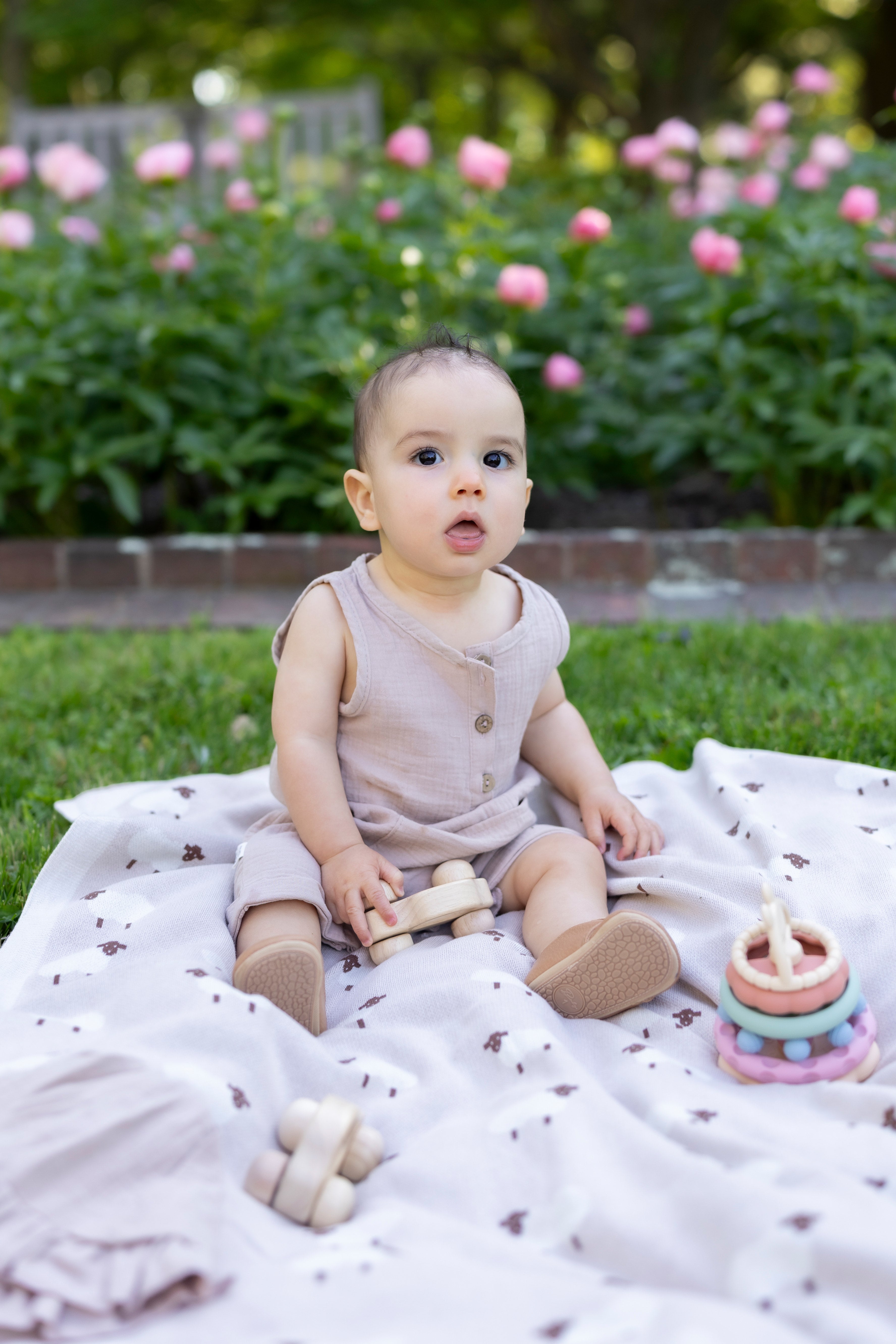 Little Lamb Knit Baby Blanket – Soft Cotton Nursery Blanket