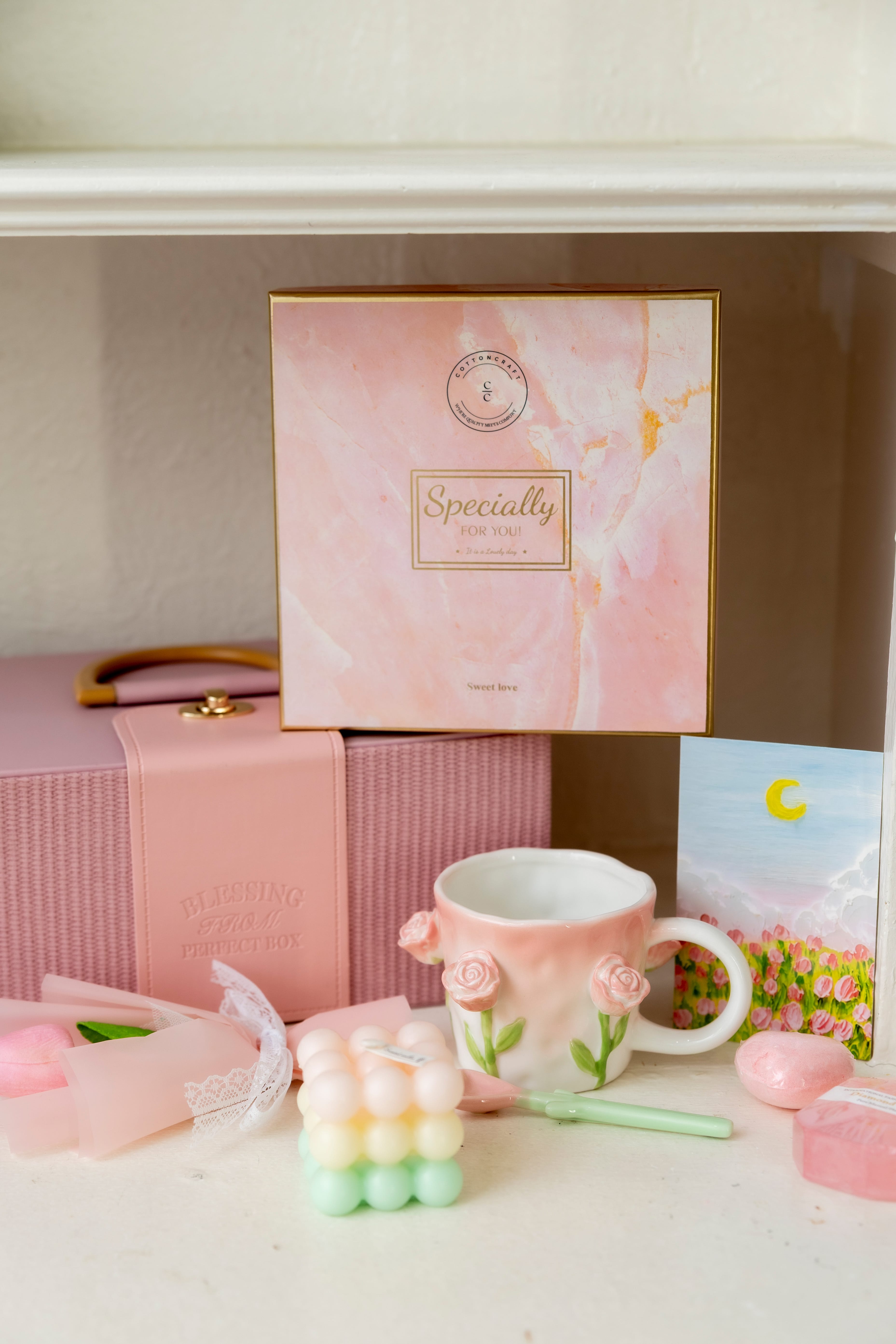 Cotton Craft Mom Gift Bundle Mom Comfort & Care Gift Bundle with Floral Mug & Spa Essentials Personalized and custom baby gifts